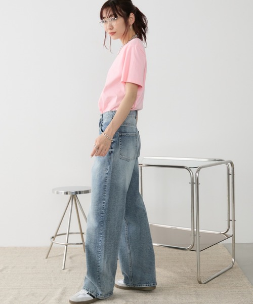Auntie Rosa Holiday(アンティローザホリデー)の「ベーシックコットンTEE(Tシャツ/カットソー・レディース・ホワイト/ダークブラウン/ブラック/ネイビー/ピンク/ダークグレー/ラベンダー・SMALL/LARGE/XXX-LARGE)」の13枚目の写真