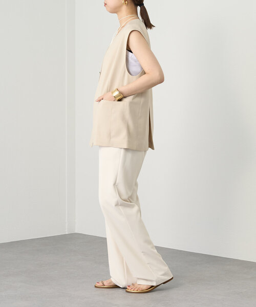 LOUNGEDRESS(ラウンジドレス)の「ストレートパンツ(スラックス・レディース・ライトグレー/ブラック/アイボリー・SMALL/MEDIUM)」の5枚目の写真