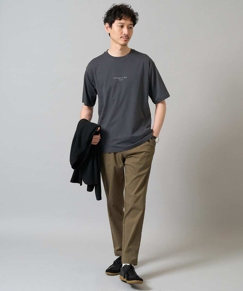 a.v.v(アーヴェヴェ)の「【接触冷感】ミニロゴプリントセミワイドシルエットカットソー(Tシャツ/カットソー・メンズ・ホワイト/チャコールグレー/グリーン・44/48/50/46)」の22枚目の写真