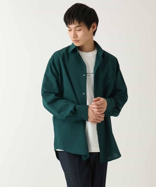a.v.v(アーヴェヴェ)の「【接触冷感】ミニロゴプリントセミワイドシルエットカットソー(Tシャツ/カットソー・メンズ・ホワイト/チャコールグレー/グリーン・44/48/50/46)」の9枚目の写真