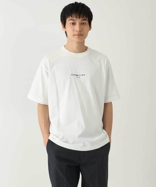 a.v.v(アーヴェヴェ)の「【接触冷感】ミニロゴプリントセミワイドシルエットカットソー(Tシャツ/カットソー・メンズ・ホワイト/チャコールグレー/グリーン・44/48/50/46)」の13枚目の写真