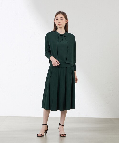 amaca(アマカ)の「ライトレーヨンストレッチニットTボレロ(カーディガン/ボレロ・レディース・ベージュ/ダークネイビー/ブルー系その他4/グリーン系その他・38/40)」の11枚目の写真