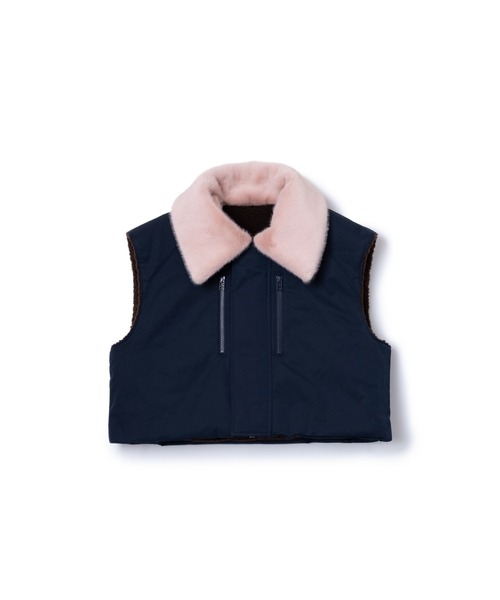 NON TOKYO(ノントーキョー)の「NON TOKYO/ノントーキョー/REVERSIBLE DONKEY VEST(ベスト・レディース・ブラック/ベージュ/ネイビー・1/2)」の3枚目の写真