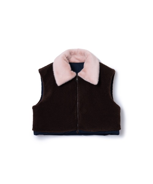 NON TOKYO(ノントーキョー)の「NON TOKYO/ノントーキョー/REVERSIBLE DONKEY VEST(ベスト・レディース・ブラック/ベージュ/ネイビー・1/2)」の6枚目の写真