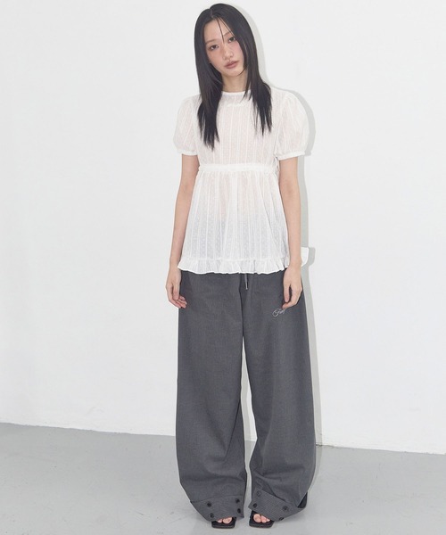 FANCY CLUB（ファンシークラブ）の「FANCY CLUB／クラシックボタンスラックス（スラックス・レディース・ブラック/チャコールグレー・FREE）」の3枚目の写真