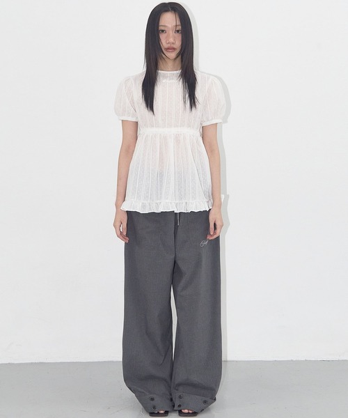 FANCY CLUB（ファンシークラブ）の「FANCY CLUB／クラシックボタンスラックス（スラックス・レディース・ブラック/チャコールグレー・FREE）」の4枚目の写真