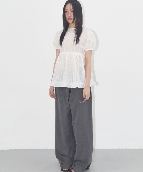 FANCY CLUB（ファンシークラブ）の「FANCY CLUB／クラシックボタンスラックス（スラックス・レディース・ブラック/チャコールグレー・FREE）」の5枚目の写真