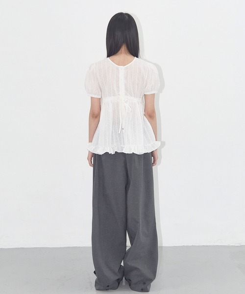 FANCY CLUB（ファンシークラブ）の「FANCY CLUB／クラシックボタンスラックス（スラックス・レディース・ブラック/チャコールグレー・FREE）」の6枚目の写真