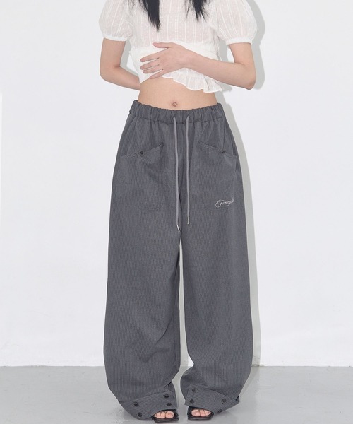 FANCY CLUB（ファンシークラブ）の「FANCY CLUB／クラシックボタンスラックス（スラックス・レディース・ブラック/チャコールグレー・FREE）」の7枚目の写真