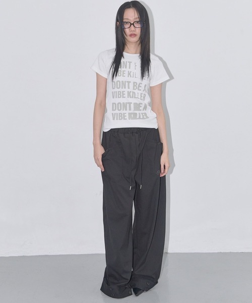 FANCY CLUB（ファンシークラブ）の「FANCY CLUB／クラシックボタンスラックス（スラックス・レディース・ブラック/チャコールグレー・FREE）」の12枚目の写真