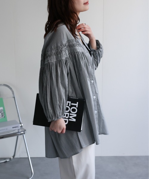 コットンハウスアヤ☆総ピンタックフレアワイドPOブラウス☆藍☆手洗い可☆美品です コットンハウスアヤ☆総ピンタックフレアワイドPOブラウス☆藍