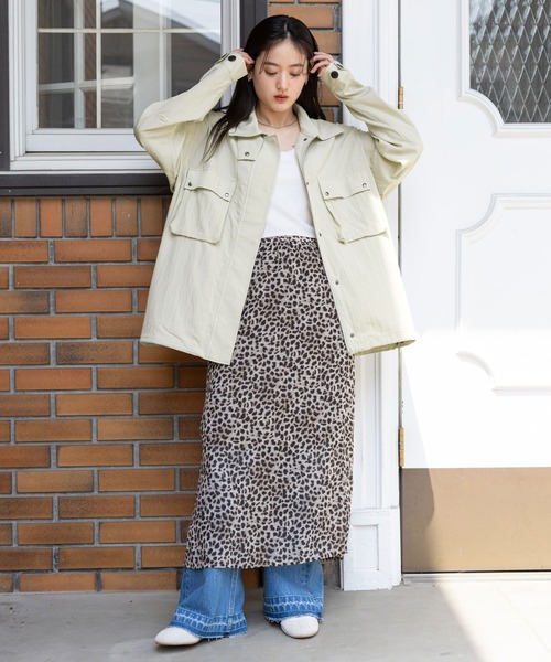RAGEBLUE（レイジブルー）の「サイドスリット/シアーレオパードスカート（スカート・レディース・ベージュ・FREE）」の7枚目の写真