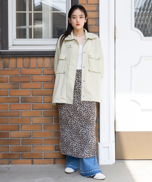 RAGEBLUE（レイジブルー）の「サイドスリット/シアーレオパードスカート（スカート・レディース・ベージュ・FREE）」の8枚目の写真