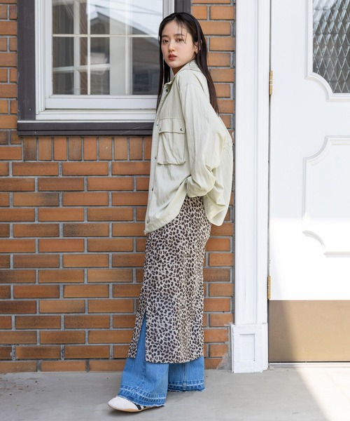 RAGEBLUE（レイジブルー）の「サイドスリット/シアーレオパードスカート（スカート・レディース・ベージュ・FREE）」の9枚目の写真