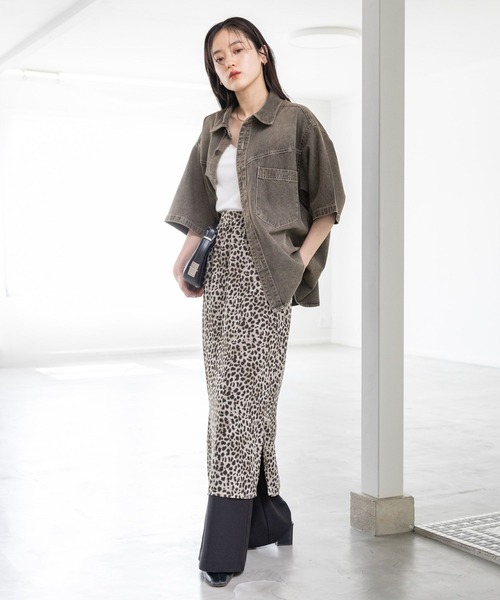 RAGEBLUE（レイジブルー）の「サイドスリット/シアーレオパードスカート（スカート・レディース・ベージュ・FREE）」の11枚目の写真