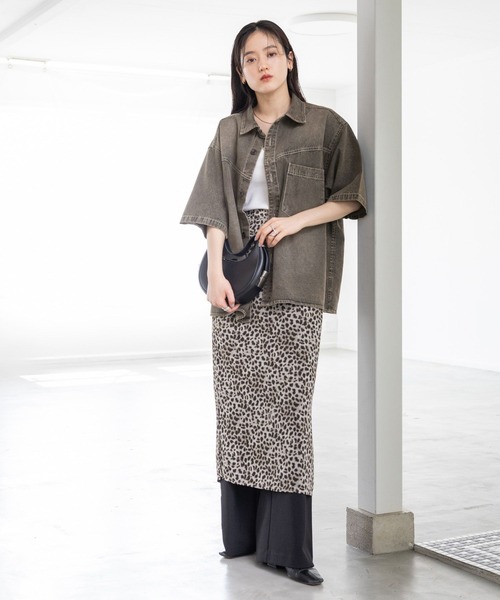 RAGEBLUE（レイジブルー）の「サイドスリット/シアーレオパードスカート（スカート・レディース・ベージュ・FREE）」の13枚目の写真