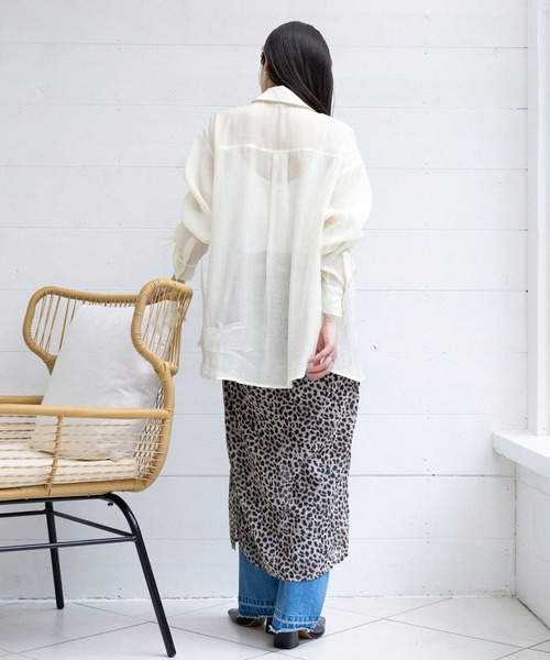 RAGEBLUE（レイジブルー）の「サイドスリット/シアーレオパードスカート（スカート・レディース・ベージュ・FREE）」の19枚目の写真
