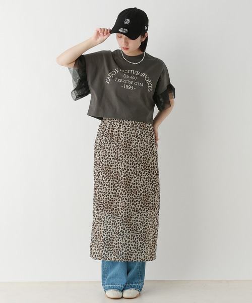 RAGEBLUE（レイジブルー）の「サイドスリット/シアーレオパードスカート（スカート・レディース・ベージュ・FREE）」の20枚目の写真