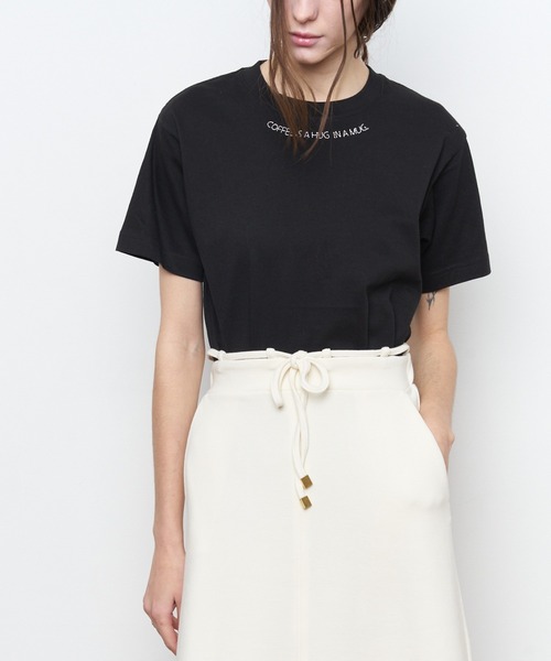 Muel Chic(ミュエルシック)の「COFFEE Tshirt コーヒーTシャツ(Tシャツ/カットソー・レディース・ライトブルー/スミクロ・FREE)」の1枚目の写真