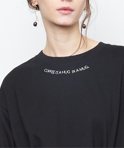 Muel Chic(ミュエルシック)の「COFFEE Tshirt コーヒーTシャツ(Tシャツ/カットソー・レディース・ライトブルー/スミクロ・FREE)」の4枚目の写真