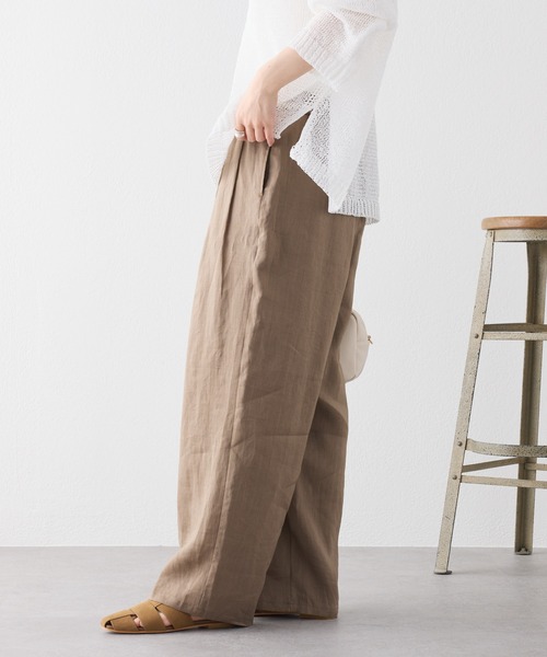 PUAL CE CIN(ピュアルセシン)の「【セットアップ対応】ラミーウエストゴムイージーパンツ(その他パンツ・レディース・ブラック/モカ・FREE)」の6枚目の写真