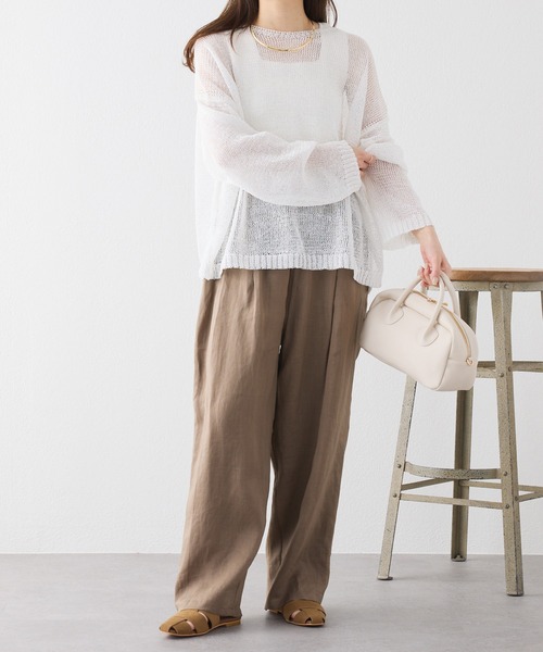 PUAL CE CIN(ピュアルセシン)の「【セットアップ対応】ラミーウエストゴムイージーパンツ(その他パンツ・レディース・ブラック/モカ・FREE)」の8枚目の写真