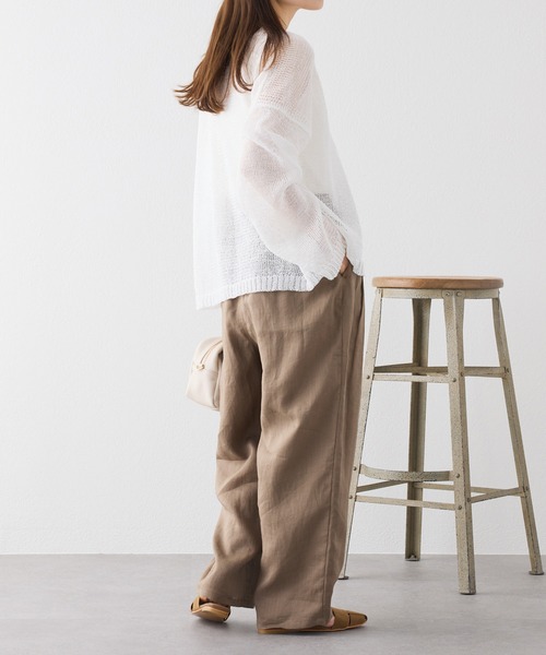 PUAL CE CIN(ピュアルセシン)の「【セットアップ対応】ラミーウエストゴムイージーパンツ(その他パンツ・レディース・ブラック/モカ・FREE)」の9枚目の写真