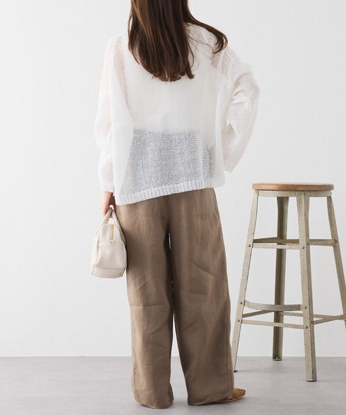 PUAL CE CIN(ピュアルセシン)の「【セットアップ対応】ラミーウエストゴムイージーパンツ(その他パンツ・レディース・ブラック/モカ・FREE)」の10枚目の写真