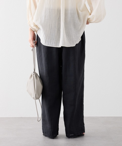 PUAL CE CIN(ピュアルセシン)の「【セットアップ対応】ラミーウエストゴムイージーパンツ(その他パンツ・レディース・ブラック/モカ・FREE)」の13枚目の写真