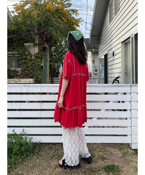 ehka sopo(エヘカソポ)の「メローカットワンピース(ワンピース・レディース・ブラック/オフホワイト/レッド/グリーン・F)」の21枚目の写真