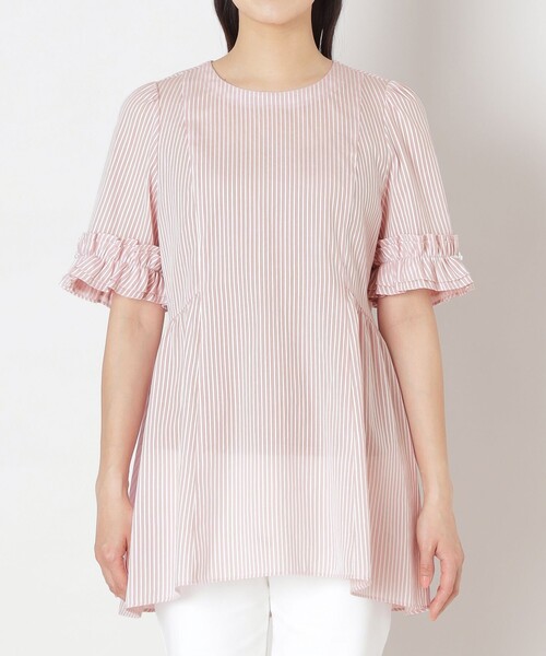 TO BE CHIC(トゥー ビー シック)の「カラミストライプ チュニックブラウス(チュニック・レディース・ダークネイビー/ブルー/ピンク系その他2・42/40)」の12枚目の写真