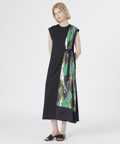 LOVELESS（ラブレス）の「スカーフサイドブロッキングワンピース（ワンピース・レディース・ネイビー/ベージュ系その他/ブラック・36/34）」の21枚目の写真