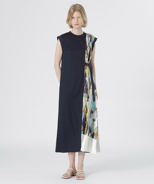 LOVELESS（ラブレス）の「スカーフサイドブロッキングワンピース（ワンピース・レディース・ネイビー/ベージュ系その他/ブラック・36/34）」の20枚目の写真