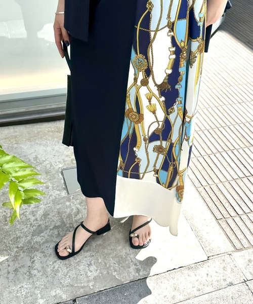 LOVELESS（ラブレス）の「スカーフサイドブロッキングワンピース（ワンピース・レディース・ネイビー/ベージュ系その他/ブラック・36/34）」の5枚目の写真