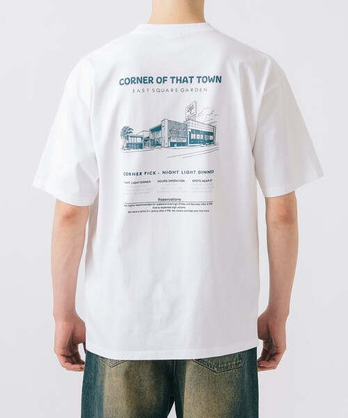 Dime★Salon コットン グラフィック Tシャツ セール】ビルディング グラフィック コットン Tシャツ（Tシャツ