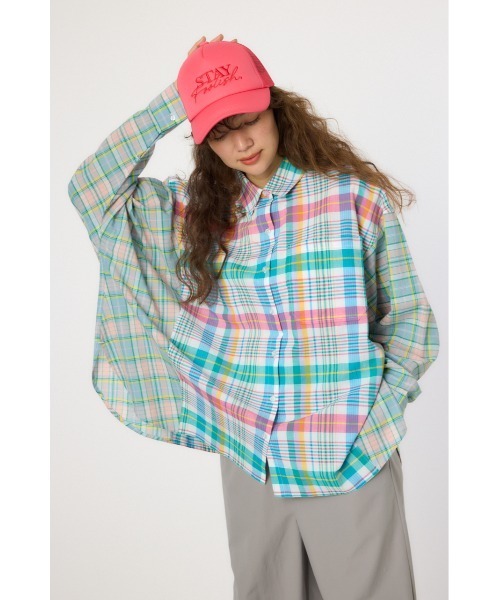 RODEO CROWNS WIDE BOWL（ロデオクラウンズワイドボウル）の「クレイジーチェックシャツ（シャツ/ブラウス・レディース・ピンク系その他/ブラック系その他/ブルー系その他・FREE）」の21枚目の写真