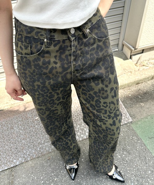 ZARA レオパード柄 ワイドパンツ ザラ パンツ ボトムス ワイド レオパード柄 レディース Sサイズ
