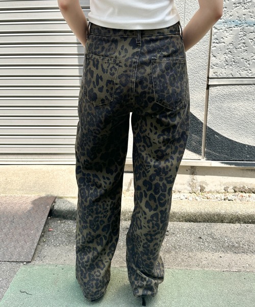 Supreme 動物柄 鷹　ブラック ワイドパンツ WOODENDOLL (ウッディンドール) コットン レオパード柄 ジップ
