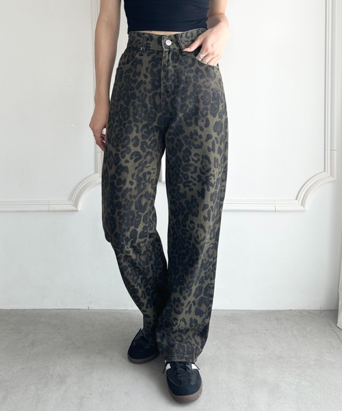 ZARA レオパード柄 ワイドパンツ 4422-main-241017.jpg