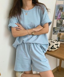 NANEA（ナネア）の「半袖Tシャツ＆ハーフパンツ　セットアップルームウェア　2点セット（ルームウェア/パジャマ）」