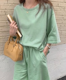 NANEA（ナネア）の「半袖Tシャツ＆ハーフパンツ　セットアップルームウェア　2点セット（ルームウェア/パジャマ）」