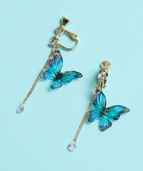 gargle（ガーグル）の「gargle ガーグル：サイエンスシリーズ　クリアパピヨン　蝶　チョウ　イヤリング（イヤリング・レディース・ホワイト/ピンク/ブルー・FREE）」の3枚目の写真