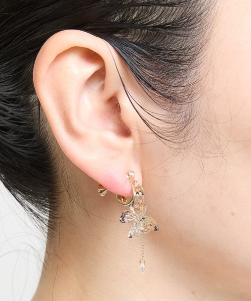 gargle（ガーグル）の「gargle ガーグル：サイエンスシリーズ　クリアパピヨン　蝶　チョウ　イヤリング（イヤリング・レディース・ホワイト/ピンク/ブルー・FREE）」の11枚目の写真