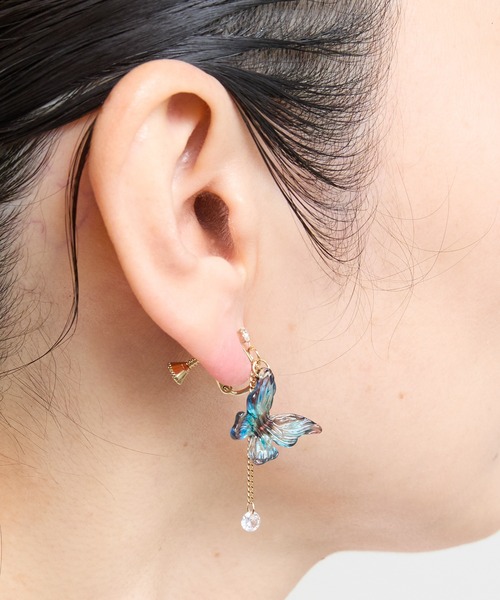 gargle（ガーグル）の「gargle ガーグル：サイエンスシリーズ　クリアパピヨン　蝶　チョウ　イヤリング（イヤリング・レディース・ホワイト/ピンク/ブルー・FREE）」の14枚目の写真