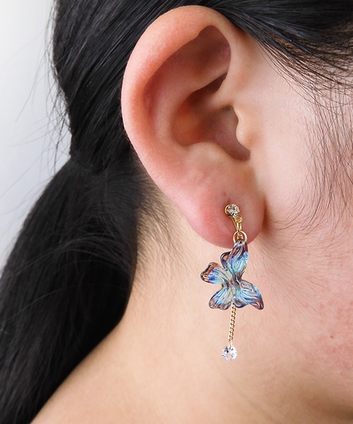 gargle（ガーグル）の「gargle ガーグル：サイエンスシリーズ　クリアパピヨン　蝶　チョウ　イヤリング（イヤリング・レディース・ホワイト/ピンク/ブルー・FREE）」の10枚目の写真