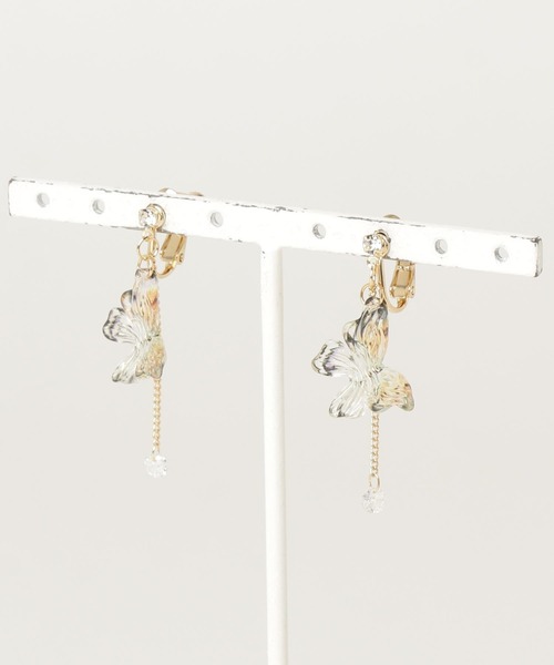 gargle（ガーグル）の「gargle ガーグル：サイエンスシリーズ　クリアパピヨン　蝶　チョウ　イヤリング（イヤリング・レディース・ホワイト/ピンク/ブルー・FREE）」の7枚目の写真