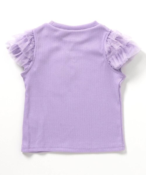 apres les cours（アプレレクール）の「【接触冷感/ジュニア対応】ネックレス風チュールスリーブTシャツ（Tシャツ/カットソー・キッズ・アイボリー/ピンク/ラベンダー・80/90/100/110/120/130/140）」の12枚目の写真