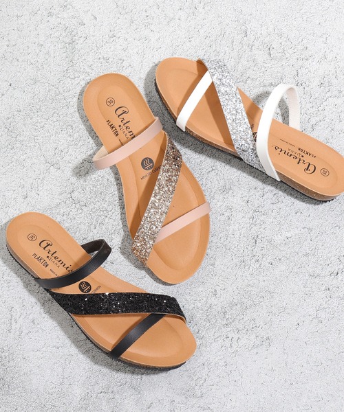 PLAKTON（プラクトン）の「【PLAKTON】カラー別注　バイカラーグリッターサンダル（サンダル・レディース・ブラック/シルバー/ゴールド・S/M/L）」の7枚目の写真