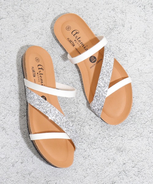 PLAKTON（プラクトン）の「【PLAKTON】カラー別注　バイカラーグリッターサンダル（サンダル・レディース・ブラック/シルバー/ゴールド・S/M/L）」の5枚目の写真