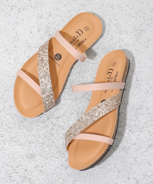 PLAKTON（プラクトン）の「【PLAKTON】カラー別注　バイカラーグリッターサンダル（サンダル・レディース・ブラック/シルバー/ゴールド・S/M/L）」の6枚目の写真